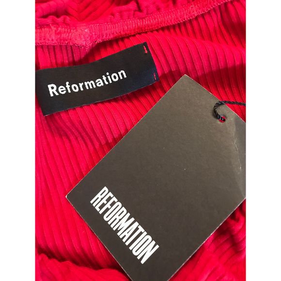 Reformation Red Ruffle Top - Picture 7 of 8